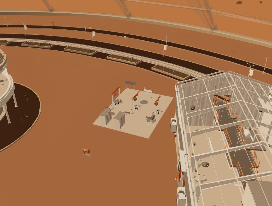 The Marstopia Police Station and Jail yard in the dome